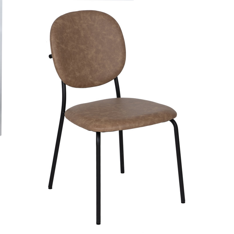 Rio 44.5cm H Upholstered Metal Upholstered Back Side Chair, Beige
