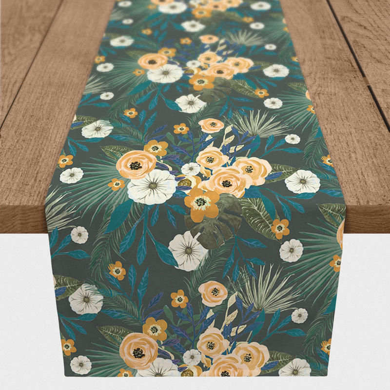 Chemin de table Landrea, 90 po x 16 po, Vert