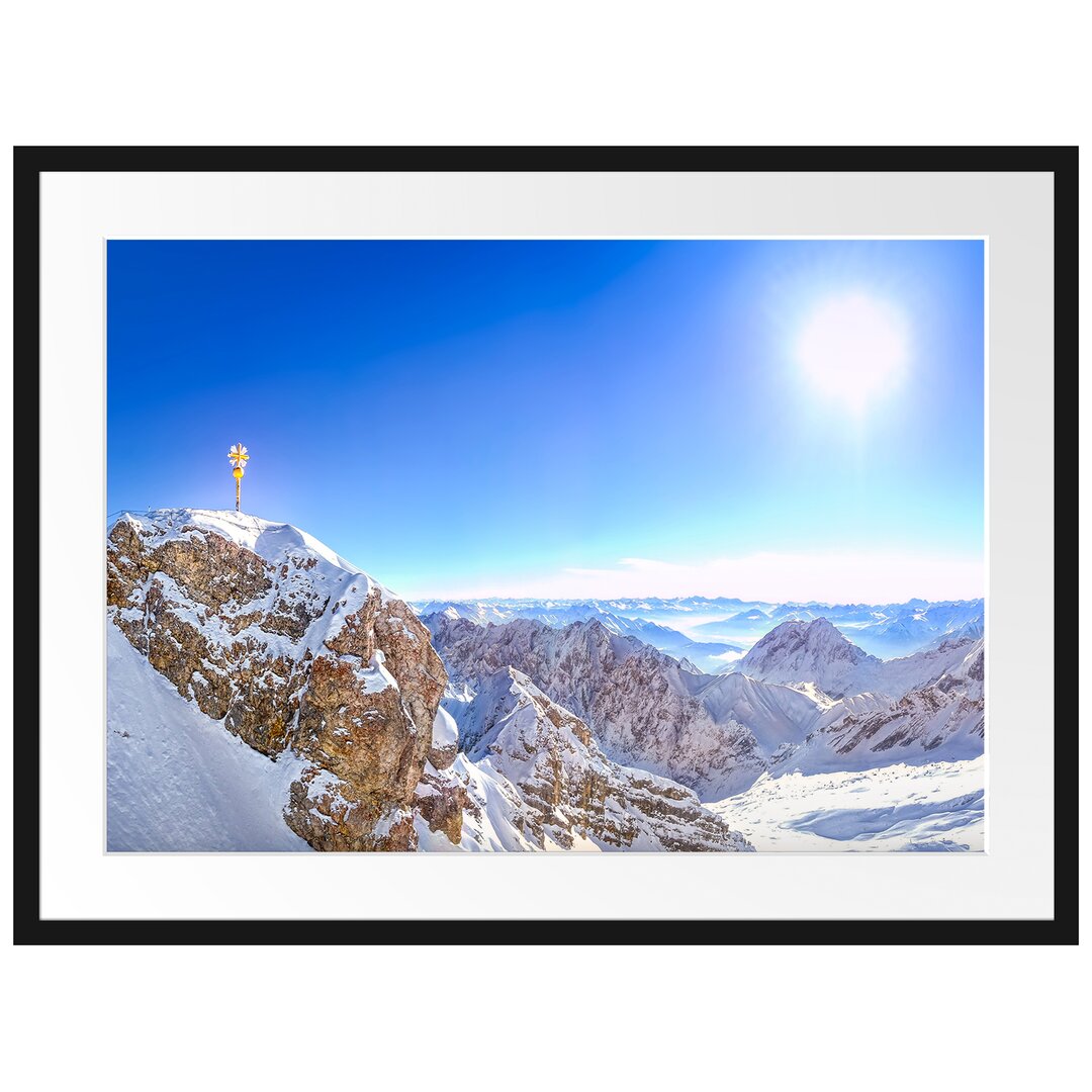 Gerahmtes Poster Zugspitze im Sonnenlicht