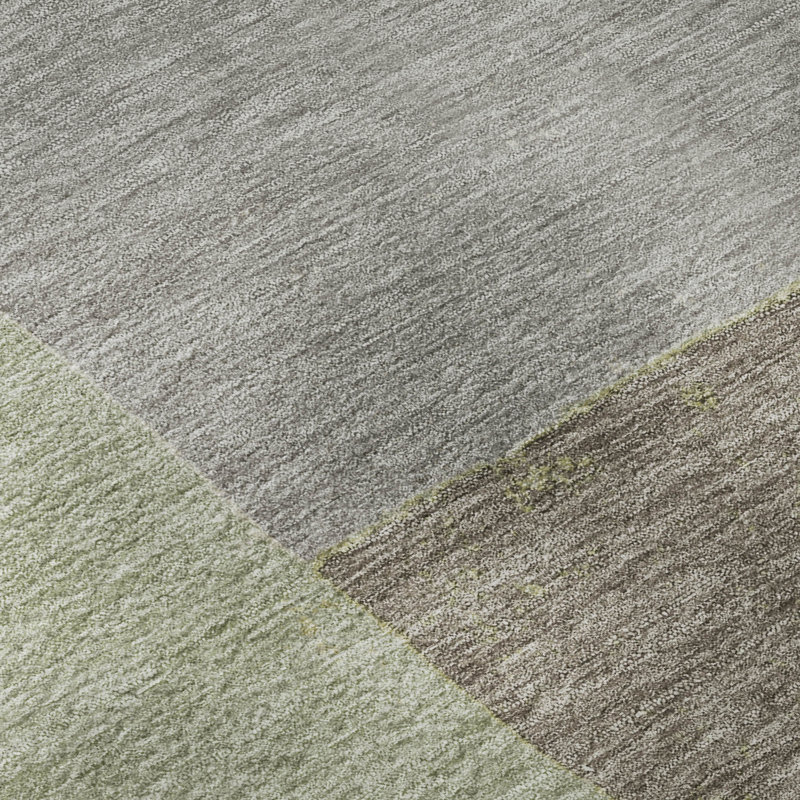 Tapis moderne lavable à la machine Premium, Olive, 1 pi 8 po x 2 pi 6 po