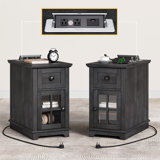 Binyameen 1 Drawer Nightstand for Bedroom with Storage and Built-in outlets