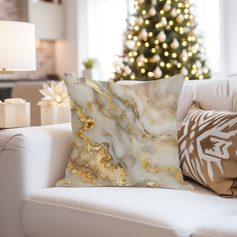 Abstract Golden Geode Crystals Marble XII Modern