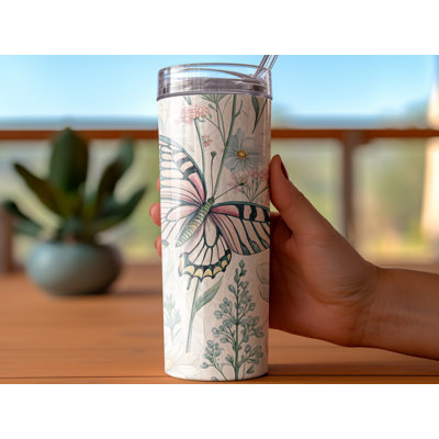 Choose Handmade Tumblers 591 mL Vacuum Insulated Stainless Steel (18/8) Travel Tumbler with Straw