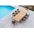 Ensemble de salle à manger extensible en bois de teck massif 9 pièces Skagen