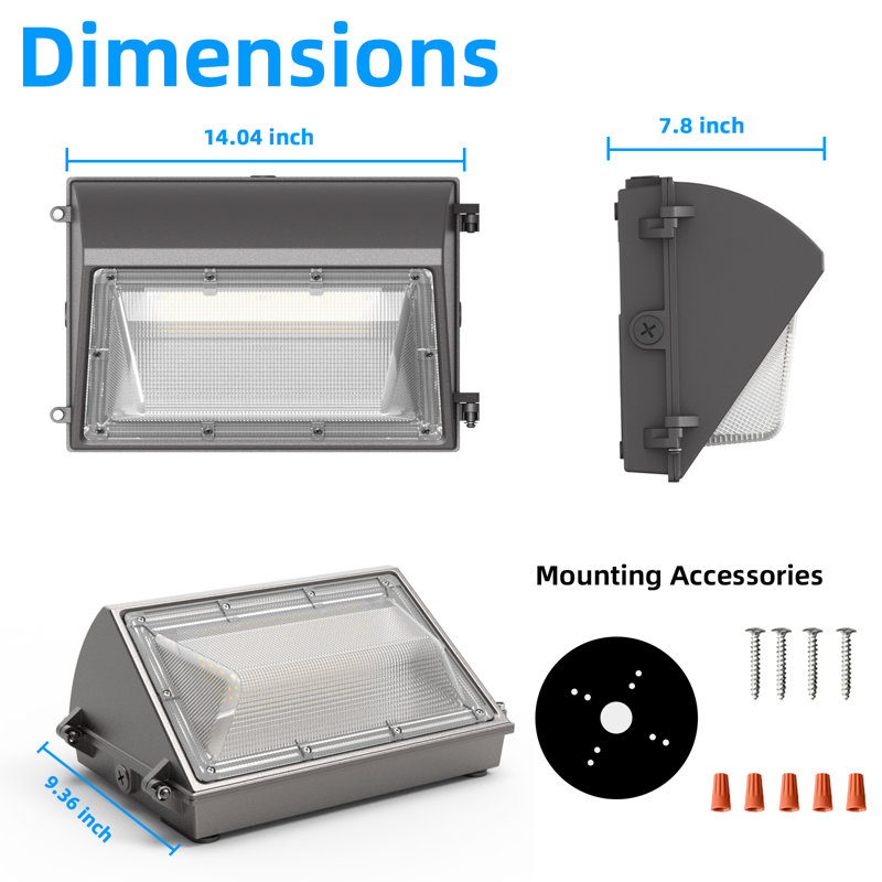125W LED Wallpack Light 15000lumen 5000k Daylight IP65 Waterproof Dusk To Dawn