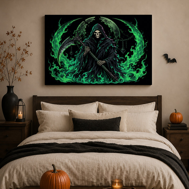 Art mural sur toile, "Grim Reaper", 16"H x 24"W