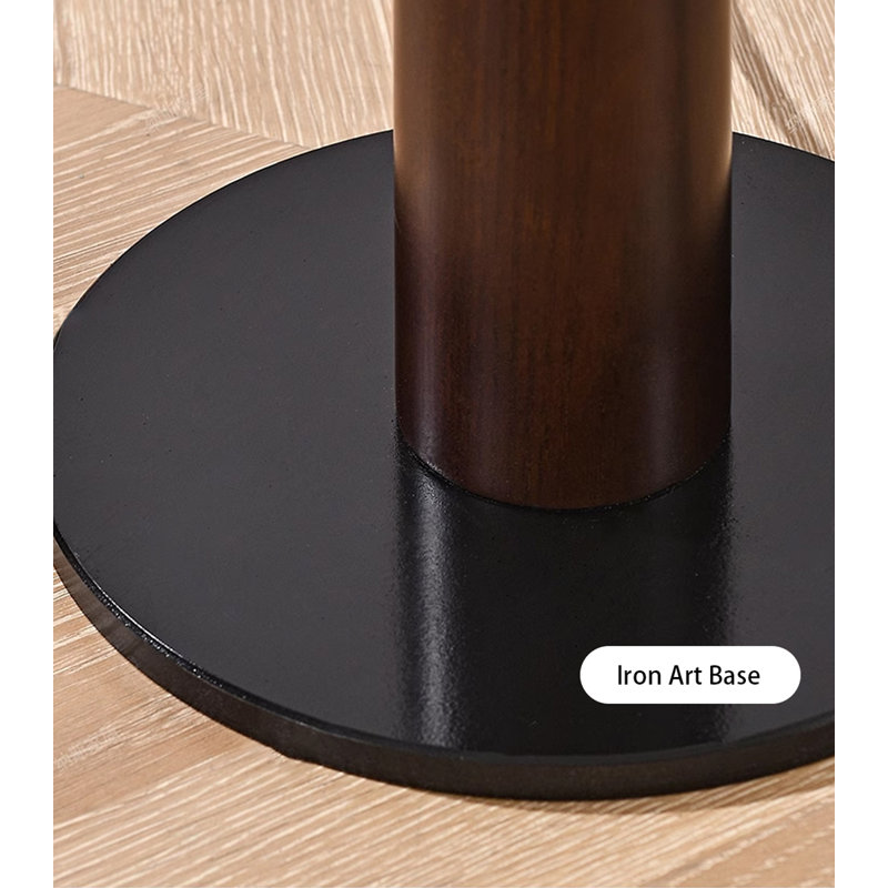 Solid Wood Floor Lamp With Tapered Fabric Shade