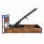 Wooden Platform Bed Frame, Lift Storage, Bookcase, LED, Charging