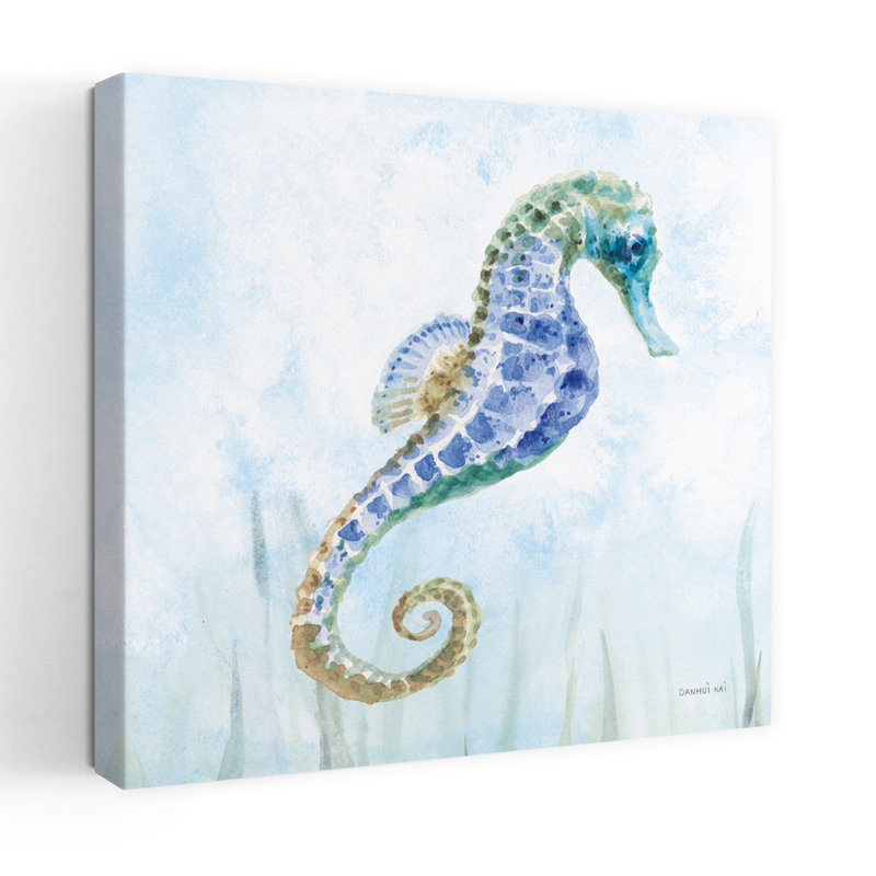 Hippocampe sous-marin nageant II, art côtier, H 18 po x l 18 po