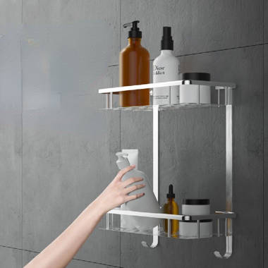 Bathroom Storage Rack Perforation-Free Wall Wall Bathroom Toiletries Storage Rack-1.38 x 19.69 x 4.92 Everly Quinn