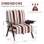 Chaises d'appoint confortables, chaise rayée moderne en tissu de bois pour la maison
