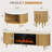 70" Fireplace Tv Stand And Coffee Table Set With Hidden Storage: Flip-top Lid & Sliding Doors-662976349