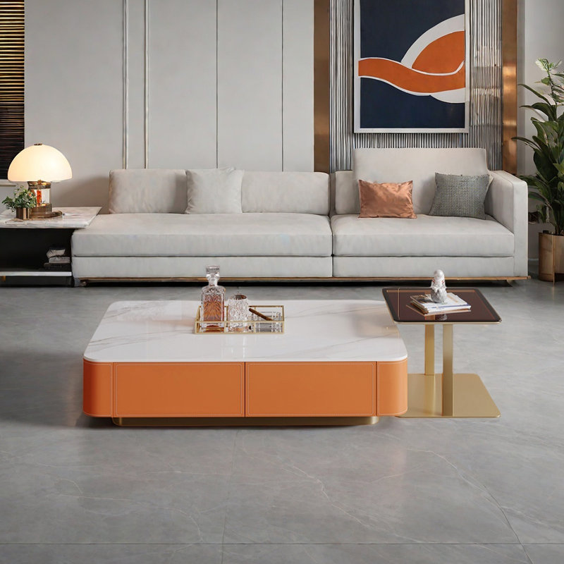 Table basse rectangulaire, H 14,2 po x l 59,1 po x P 31,5 po