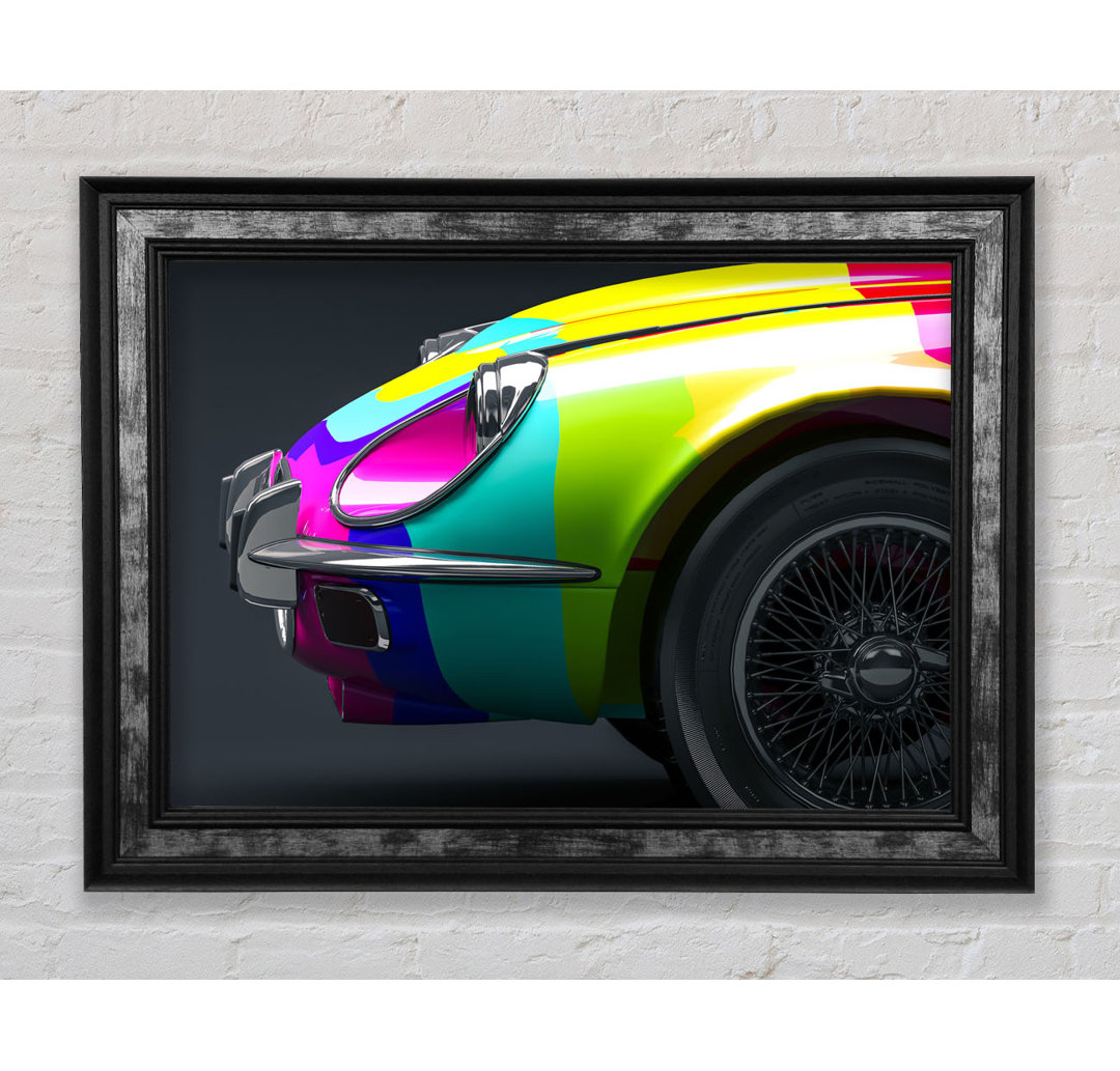 Leinwandbild E Type Jaguar Rainbow Stripes