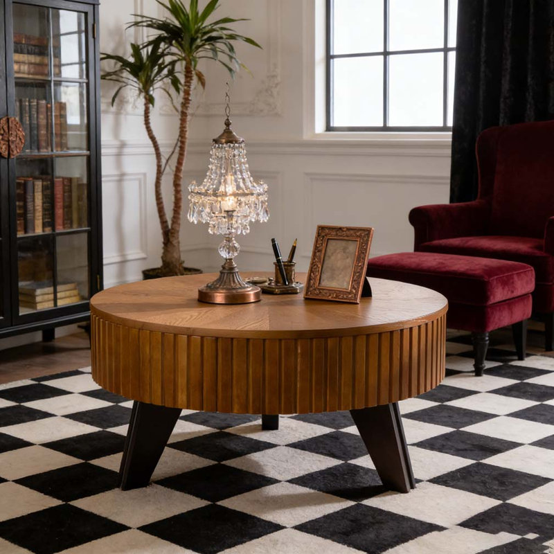 Table basse 31,5 "Retro, H 15,7 po x L 31,5 po x l 31,5 po