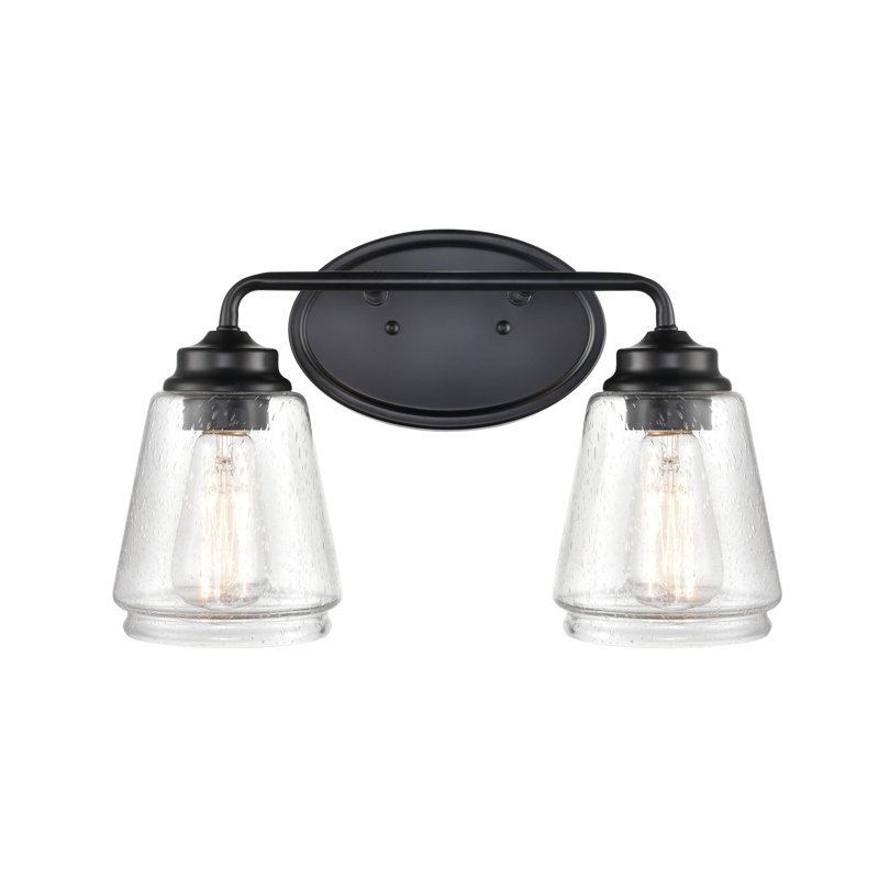 Éclairage pour salle de bain à intensité variable 2 lumières Kennelly, Noir mat