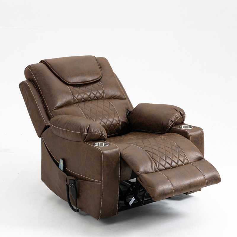 Motor Lift Recliner with Multi-Function Massage, Brown