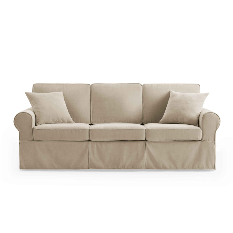 Fiona 222Cm Flared Arms Sofa, Sand