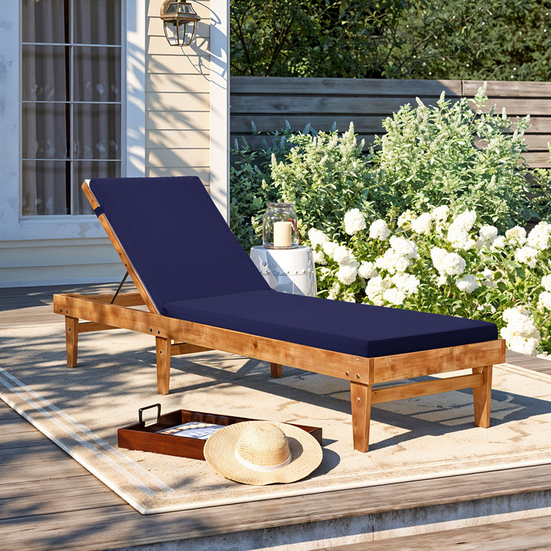 Outdoor Sun Lounge Cushion, Dark Blue