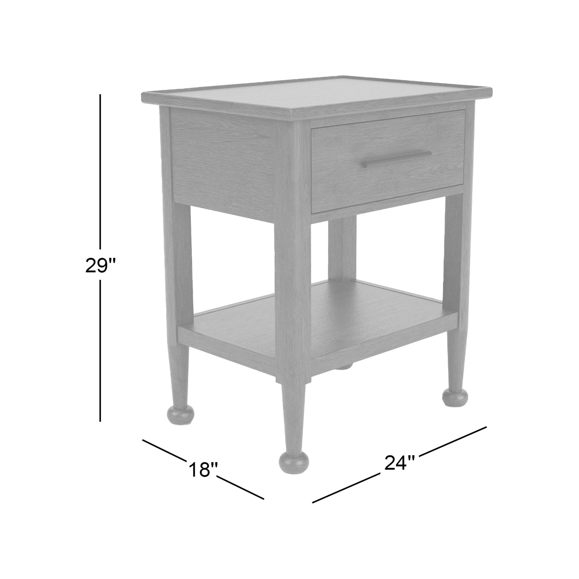 Billie 1 - Drawer Nightstand, Brown