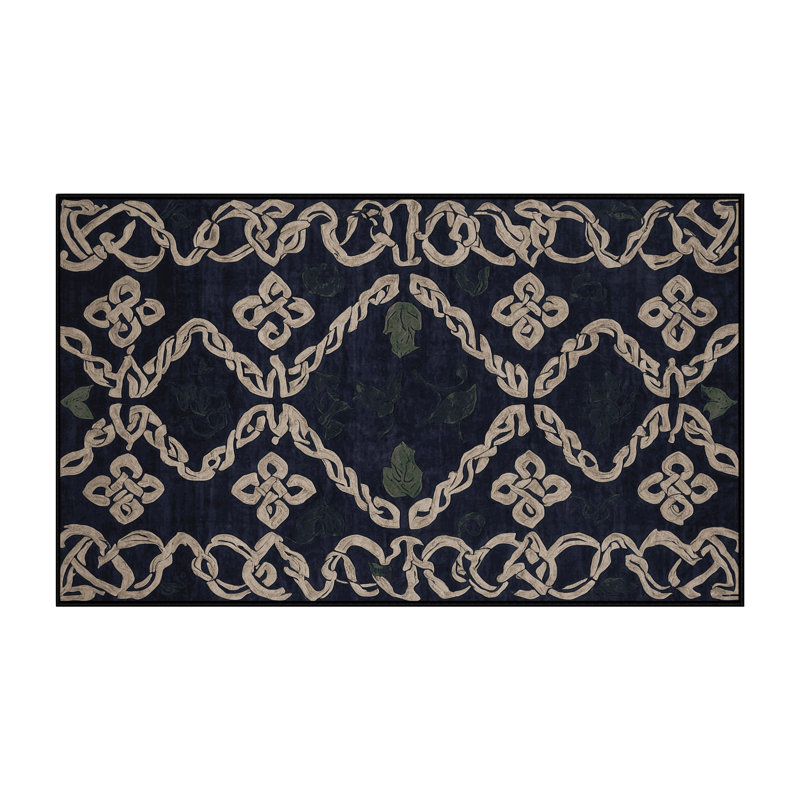 Machine Washable Gray Area Rug, Rectangle 3' x 5'