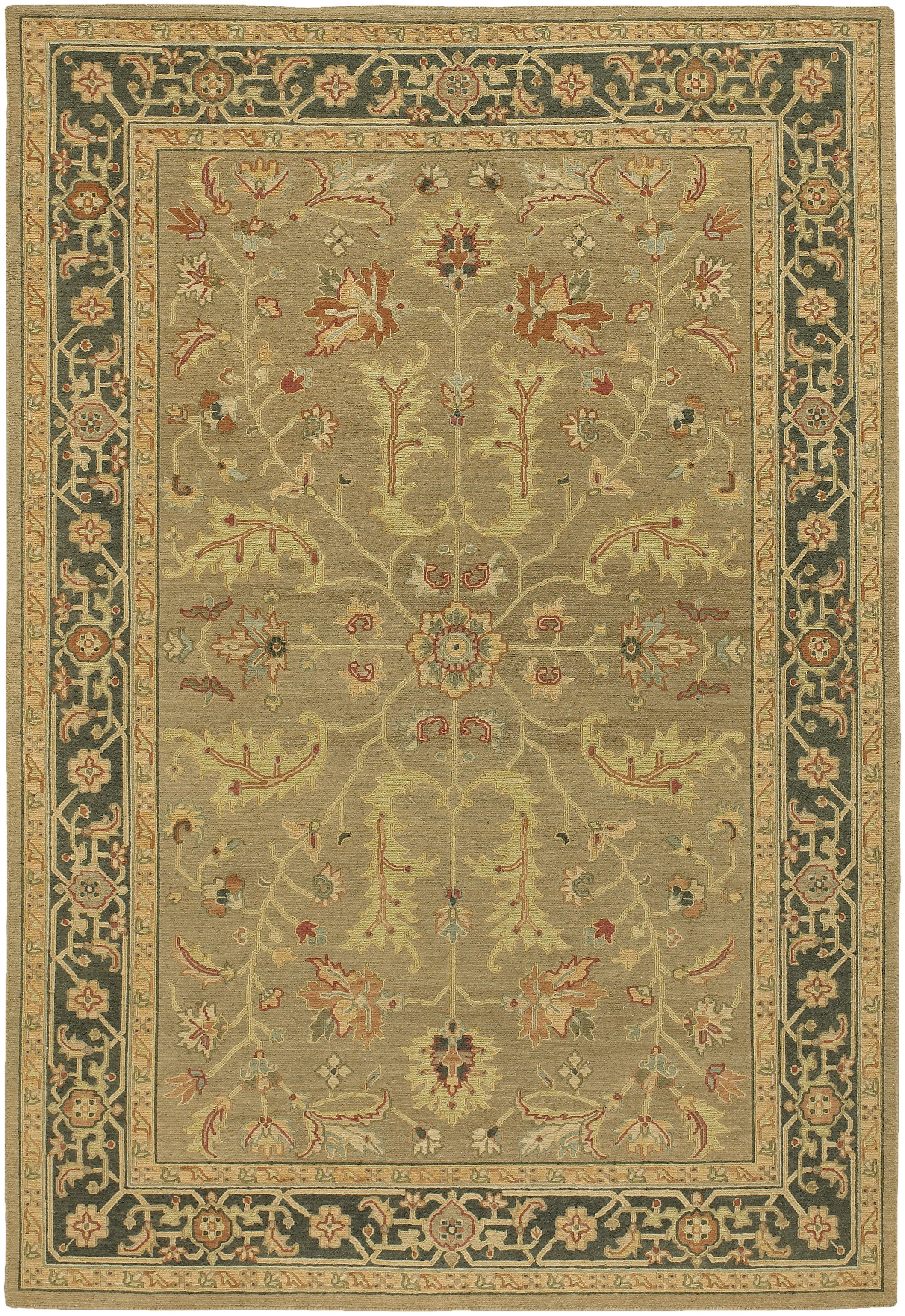 Alcott Hill® Abell Hand-Knotted Wool Brown/Tan Area Rug | Wayfair