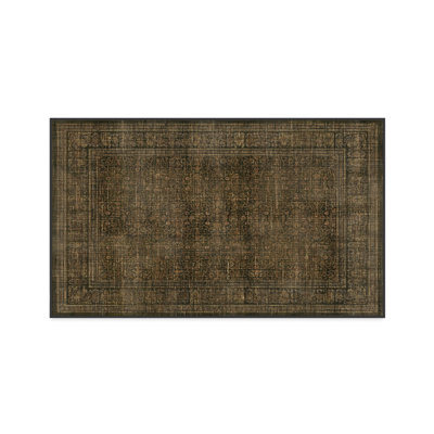 Vesper Olive & Gold Washable 2-Piece Rug and Pad System
