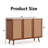 47" Walnut Sideboard Buffet Cabinet With 3 Doors,mid-century Buffet Cabinet