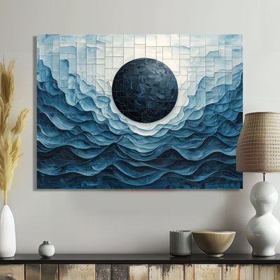 Éclipse de lune sur la réflexion côtière II - lune, art mural