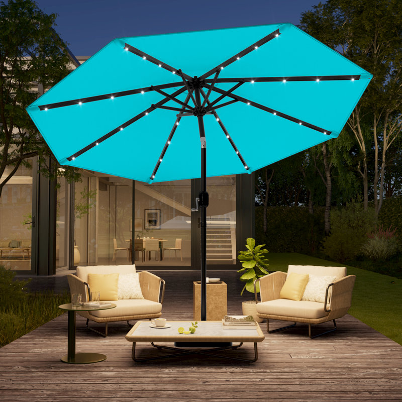 Parasol de marché pour terrasse 10 pi, Bleu lac