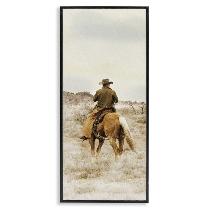 «Wild Wrangling Cowboy», estampe numérique, conception de Marcus Prime, Giclée noire de minuit encadrée, H 30 po x l 13 po