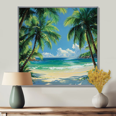 Palmiers côtiers tropicaux au Mexique - grande décoration murale florale