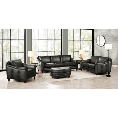 Repose-pieds ovale en cuir Belfast