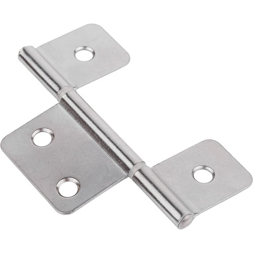 Tsnamay 6-Pack 3.5 Inch Flag Three Leaf Satin Hinges - White, For Cabinets & Furniture