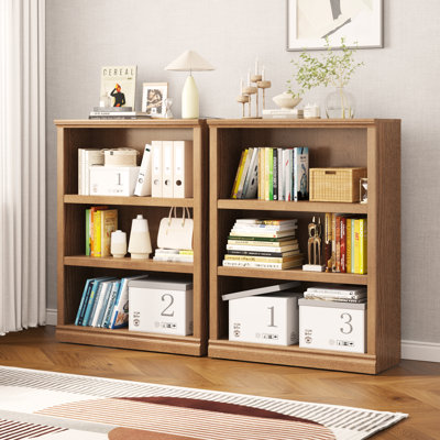2 Tiers 30" Bookcase, Home Office Storage Floor Standing Bookshelf with Adjustable Shelf
