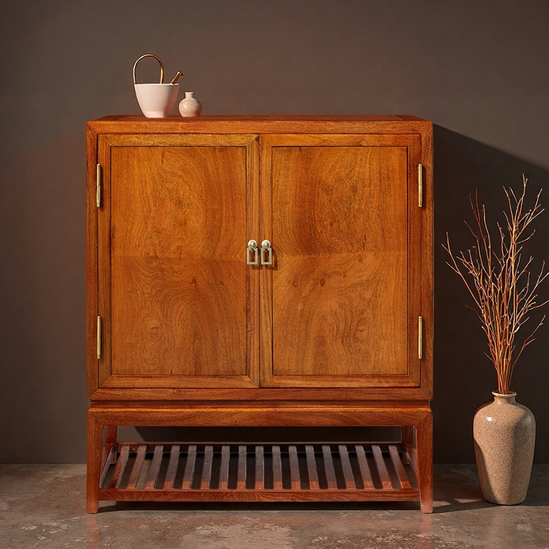 Classic solid wood storage shoe cabinet
