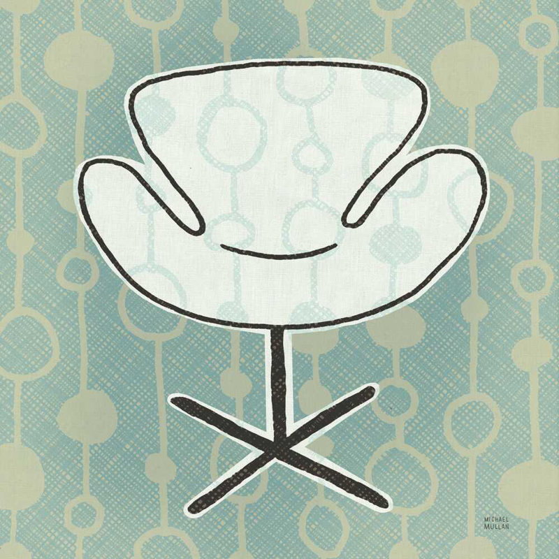 Chaise rétro IV, H 36 po x l 36 po x P 1,25 po