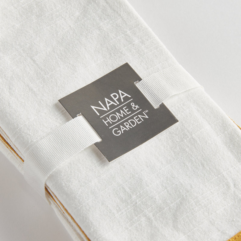 Serviettes de table Nigel Safran, Blanc / jaune