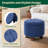Upholstered Storage Ottoman Bench, Tufted Ottoman Footrest Round Footstool Foot Rest for Living Room-1177918550