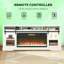 TV Console With Electric Fireplace, Open Storage And Side Cabinets-794909365