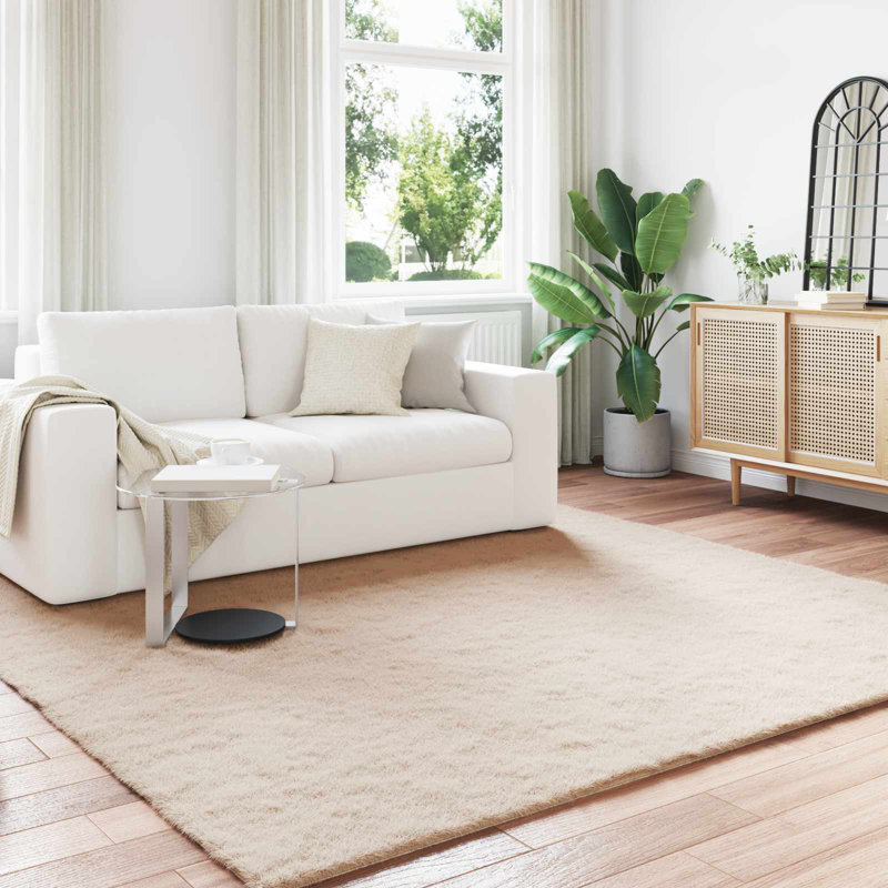  Faux Rabbit Fur Rug Olite Polyester, Square 200 cm, Taupe