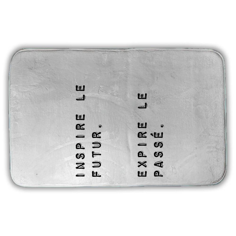 Inspire the future. expire the past. Bath Mat with Non-Slip Backing - Quick Dry Memory Foam Bathroom Rug - Absorbent - Modern Plush Spa-Style - Machine Washable