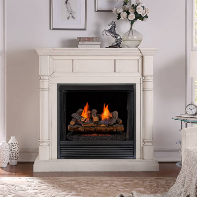 Duluth Forge DLS-N24R-1, Vent Free Indoor Gas Log Set, Ember Chassis: FLR24/30-2-NG Natural Gas, Remote Thermostat Control, and Fiber Logs: FVFLC24-1F, 24in Split Oak