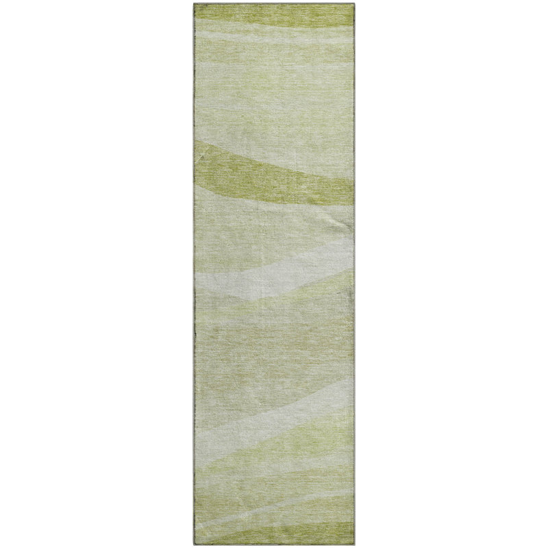 Premium Machine Washable Wayne AMF1099 Swirls Rug, Runner 2'3" x 7'6"
