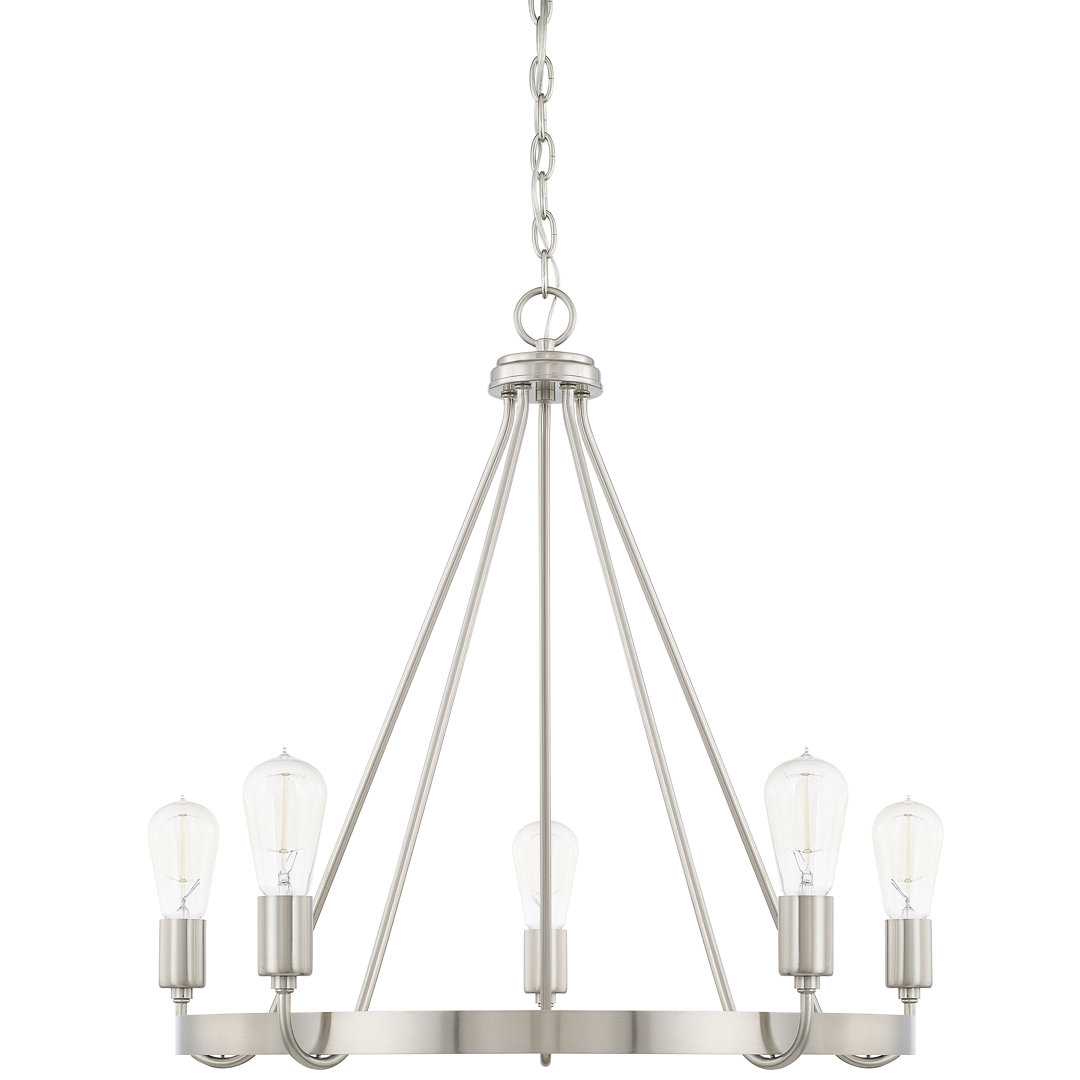 Bailey 5 - Light Dimmable Wagon Wheel Chandelier Sand & Stable™ 