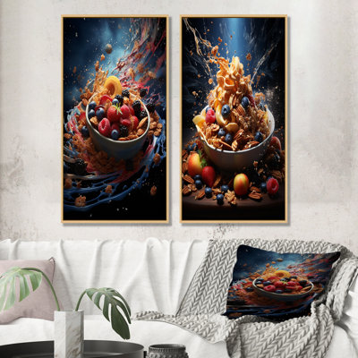 Granola galaxie - ensemble de 2 impressions sur toile déjeuner