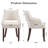Linen Upholstered Dining Chair With Wooden Armrests And Curved Solid Wood Legs