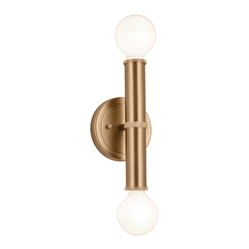 2-Light Champagne Bronze Armed Sconce, Champagne Bronze