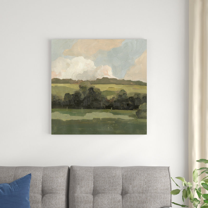 Ochre Evening II Wrapped Canvas Machine-Made Print , 30" H x 30" W x 1.25" D