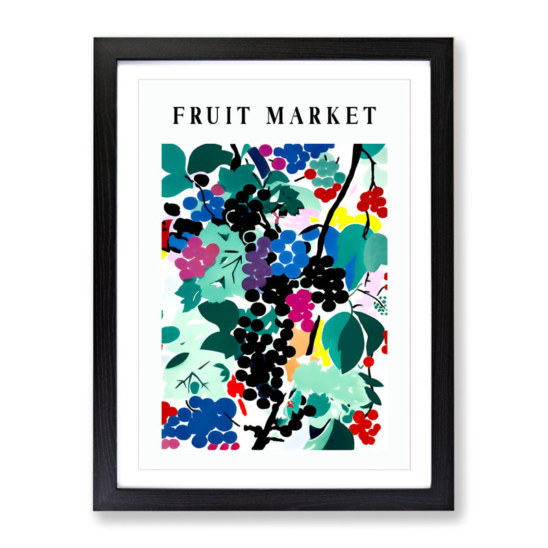 Fruit Market Exhibition Grapes Vol.4 - Single Picture Frame Print on Wood, 64cm H x 46cm W x 2cm D